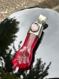Image 20 of Red chalcedony and tourmaline mano figa 