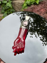 Image 10 of Red chalcedony and tourmaline mano figa 