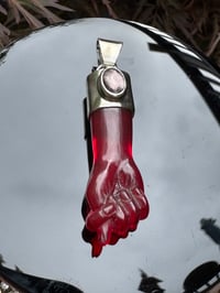 Image 9 of Red chalcedony and tourmaline mano figa 