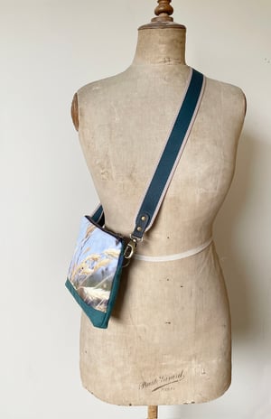 Image of Summer grasses, printed velvet mini crossbody / belt bag