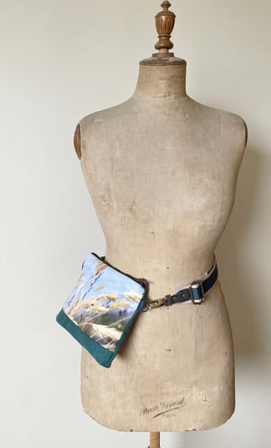 Image of Summer grasses, printed velvet mini crossbody / belt bag