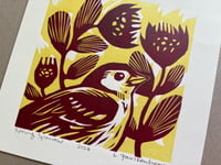 Image 2 of "Spring Sparrow" Print in Yellow