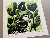 Image 2 of "Spring Sparrow" Print in Green