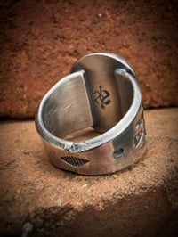 Image 7 of WL&A Handmade Heavy Ingot  Black Jack Thunderbird Ring - Size 10.5