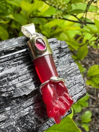 Image 1 of Red mano figa with ouroboros bangle 