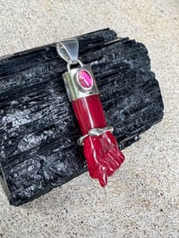 Image 4 of Red mano figa with ouroboros bangle 