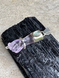Image 1 of Amethyst mano figa with ouroboros bangle