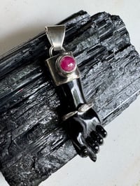 Image 3 of Black mano figa with ouroboros bangle
