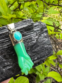 Image 12 of Chrysoprase and turquoise mano figa 