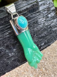 Image 14 of Chrysoprase and turquoise mano figa 