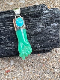 Image 15 of Chrysoprase and turquoise mano figa 