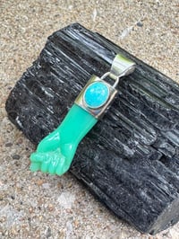 Image 17 of Chrysoprase and turquoise mano figa 