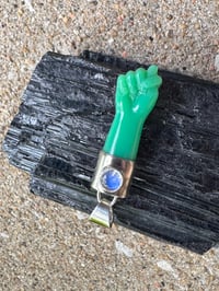 Image 10 of Chrysoprase and rainbow moonstone mano figa 