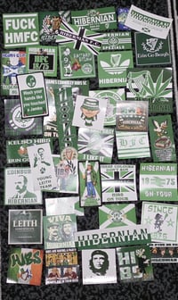 Pack of 42 Mixed Hibs, Hibernian Football/Ultras Stickers.