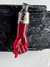 Image 7 of Red chalcedony and tourmaline mano figa 
