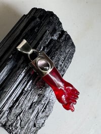 Image 12 of Red chalcedony and tourmaline mano figa 