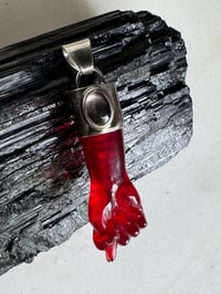 Image 13 of Red chalcedony and tourmaline mano figa 