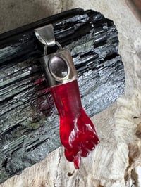 Image 15 of Red chalcedony and tourmaline mano figa 