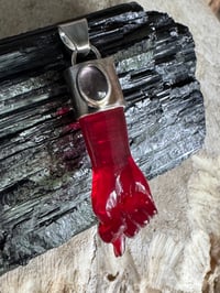Image 16 of Red chalcedony and tourmaline mano figa 