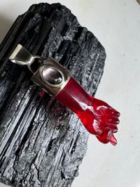 Image 4 of Red chalcedony and tourmaline mano figa 