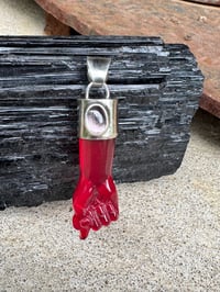 Image 17 of Red chalcedony and tourmaline mano figa 
