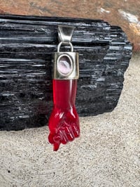 Image 18 of Red chalcedony and tourmaline mano figa 