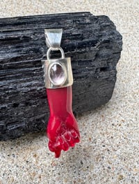 Image 19 of Red chalcedony and tourmaline mano figa 