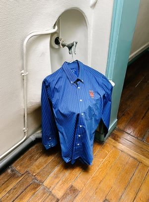 NY Mets Stripped Button Down Shirt - Size M