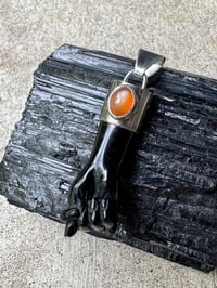 Image 2 of Black chalcedony and moonstone mano figa 