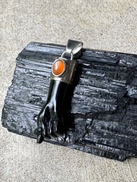 Image 18 of Black chalcedony and moonstone mano figa 