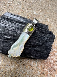 Image 8 of Mother of Pearl and tourmaline mano figa