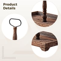 Image 4 of 👑The Armored Kingdom 2 Tier Rustic Wood Tray-Home Decor & Storage-Sturdy