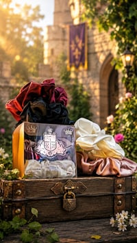 Image 1 of  👑The Armored Kingdom Maiden's Tie Mulberry Silk Scrunchies (4 in a Pack)-Ultra Soft-Pretty