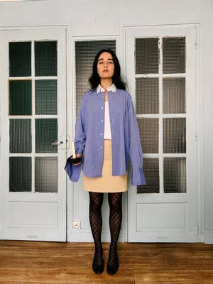 Hermès Blue Shirt with Contrasting Collar - Size M