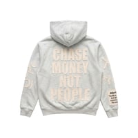 Image 2 of Hustla For Life Grey Chase Money Not People Rhinestone Hoodie