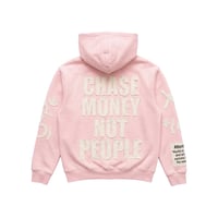 Image 2 of Hustla For Life Pink Chase Money Not People Rhinestone Hoodie