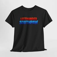 Image 1 of Left‑Handed Southpaw T‑Shirt – Bold Red & Blue Lefty Pride Tee for Southpaws