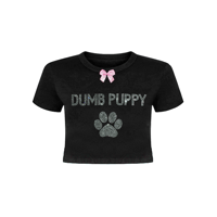 DUMB PUPPY RHINESTONE BABYGIRL TOP
