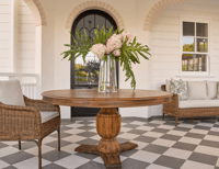 Image 3 of Britannica 150cm Round Outdoor Dining Table - Oiled Brazilian Grey Teak