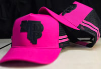 Image 2 of Pink MDP Leather Patch Cuntry Trucker Cap