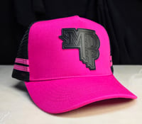 Image 1 of Pink MDP Leather Patch Cuntry Trucker Cap