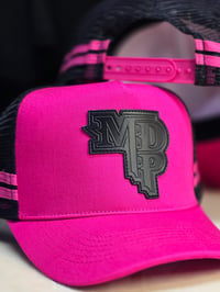 Image 3 of Pink MDP Leather Patch Cuntry Trucker Cap