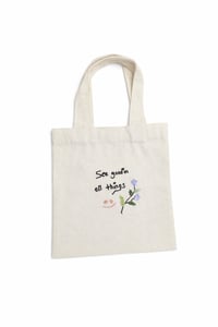 Image 2 of Small Canvas Embroidery Tote Bag –Mini Durable Cotton Bag for Work, School & Gifts