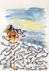 “Beach adventures…"  Steve McCracken Sidmouth original watercolour doodle…