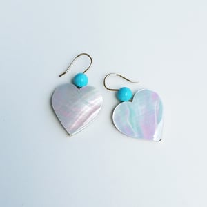 Shell Heart Turquoise Earrings