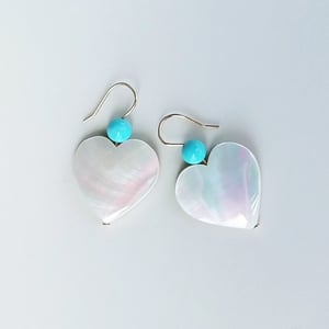 Shell Heart Turquoise Earrings