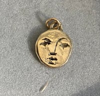 Gibbous Moon brass pendant