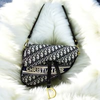 DIOR SADDLE PURSE(BLACK PRINT)