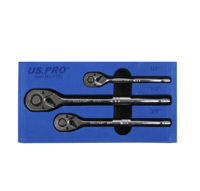 US PRO 4192 3PC HAND RATCHET SET 1/4" - 3/8" - 1/2"