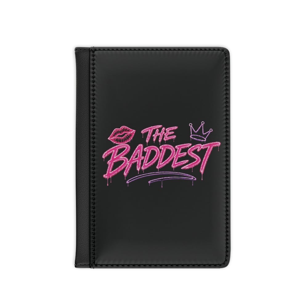 Image of Passport Cover — "The Baddest" Pink Graffiti Travel Passport Holder